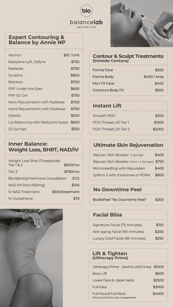 Price List Balance Lab Aesthetics