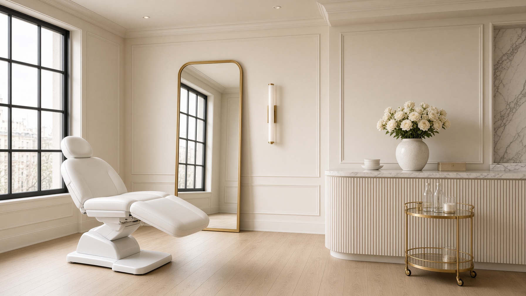 The treatment suite at a luxury medical aesthetics studio